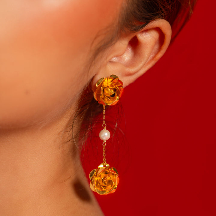 Aretes Dobles Rosas