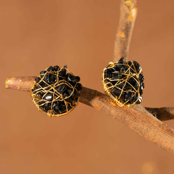 Aretes Topo Tejido Circular