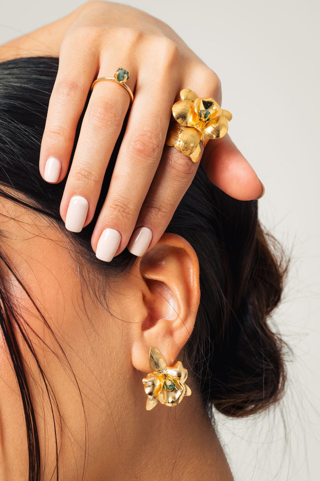 Anillo Altea Dorado Con Piedra Natural Para Mujer