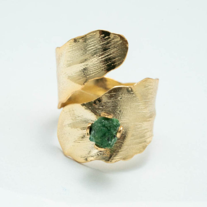 Anillo Naia Dorado Con Piedra Natural Para Mujer