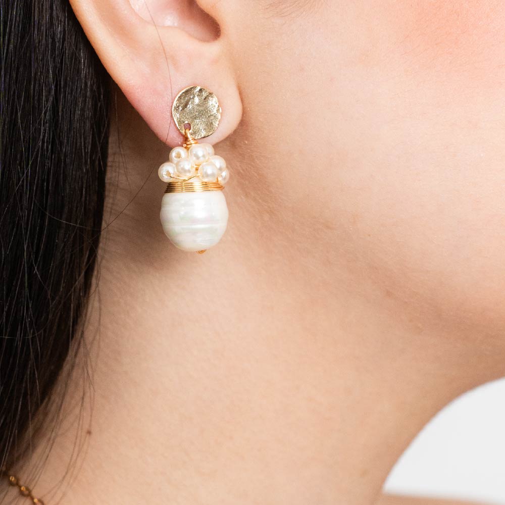Aretes Racimo de Amor Blanco