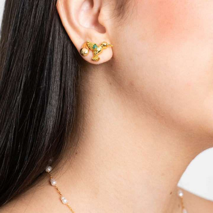 Aretes Topo Vuelo Esmeralda