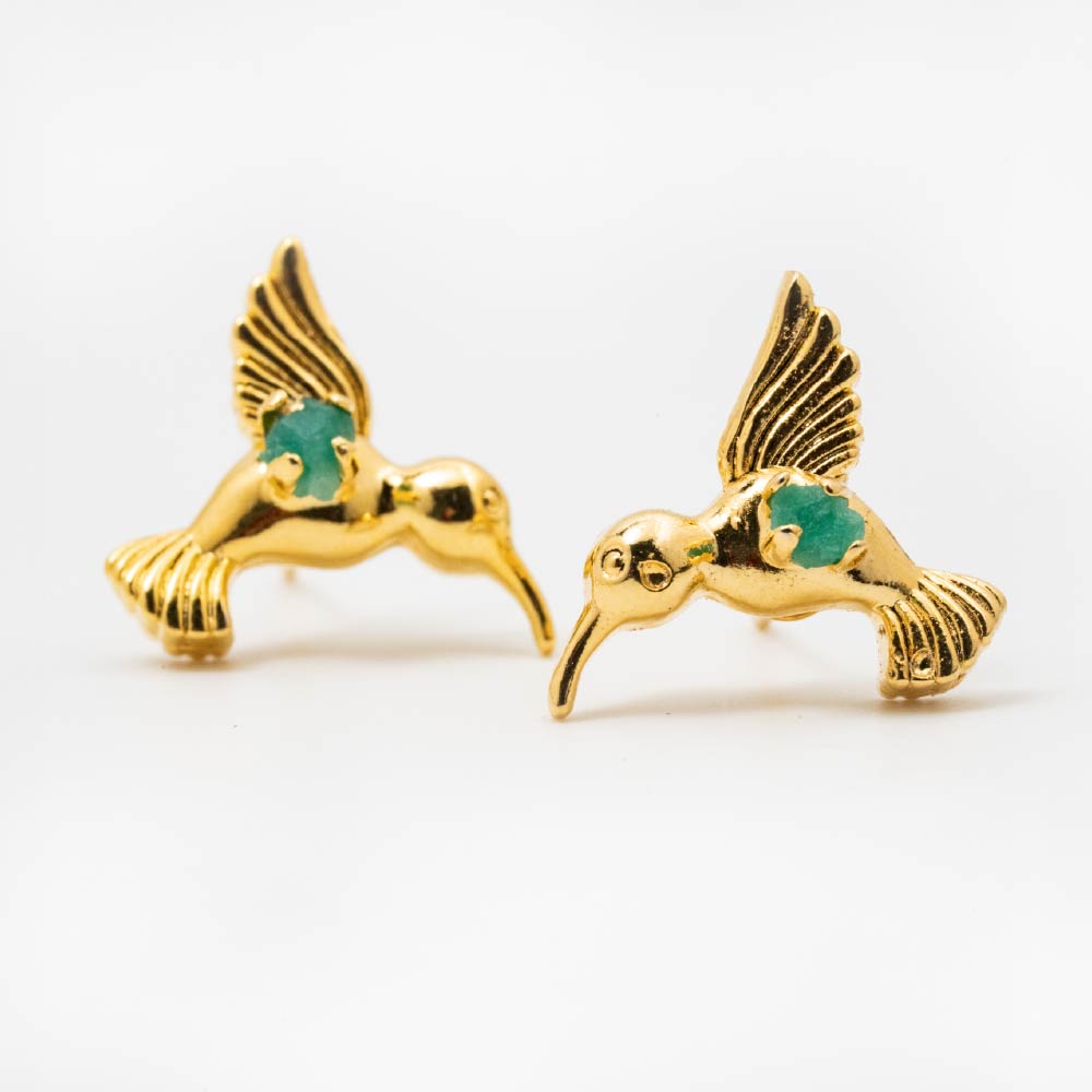 Aretes Topo Vuelo Esmeralda