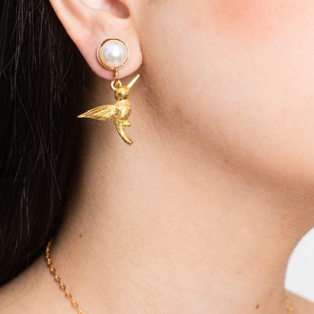 Aretes Vuelo perlado