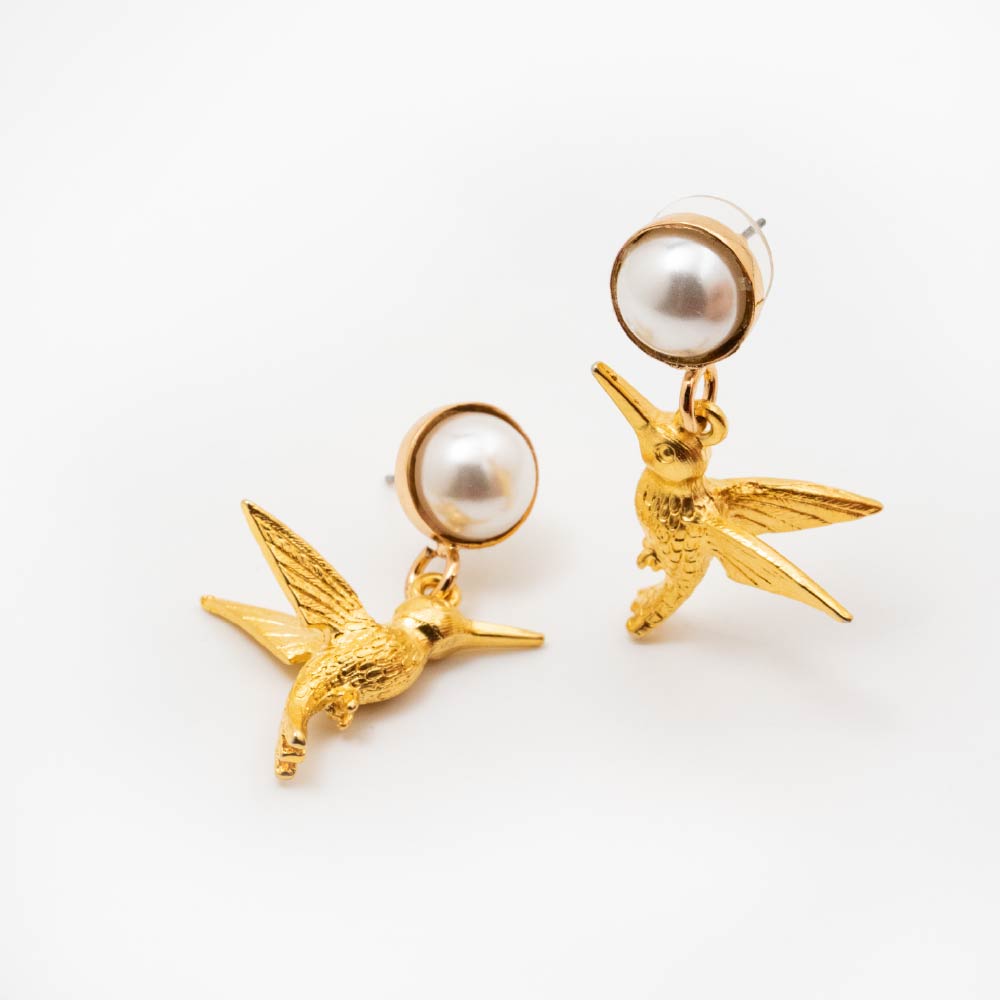 Aretes Vuelo perlado