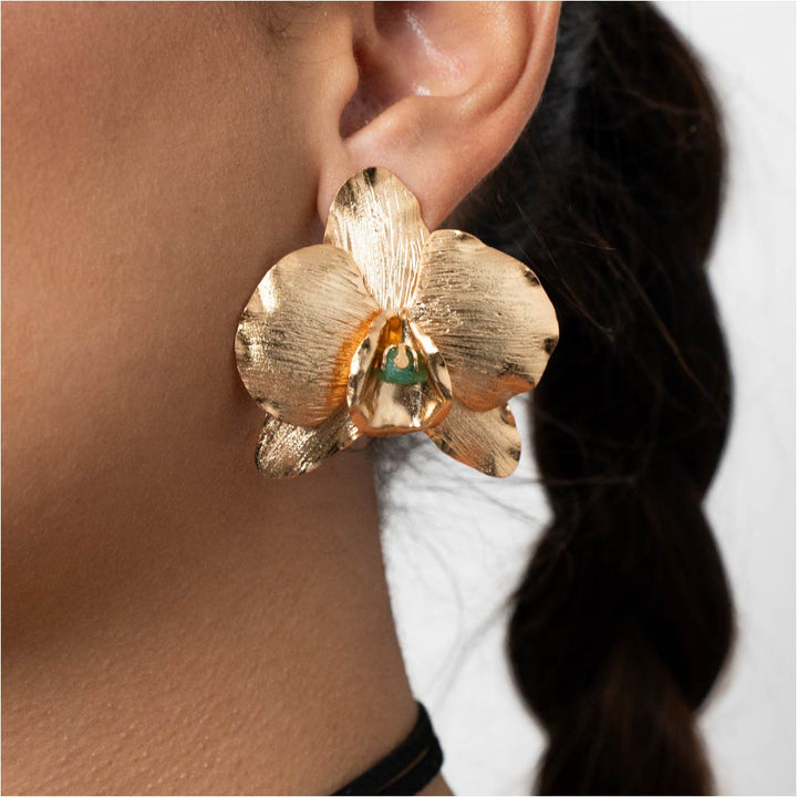 Aretes Azaria Dorados Para Mujer