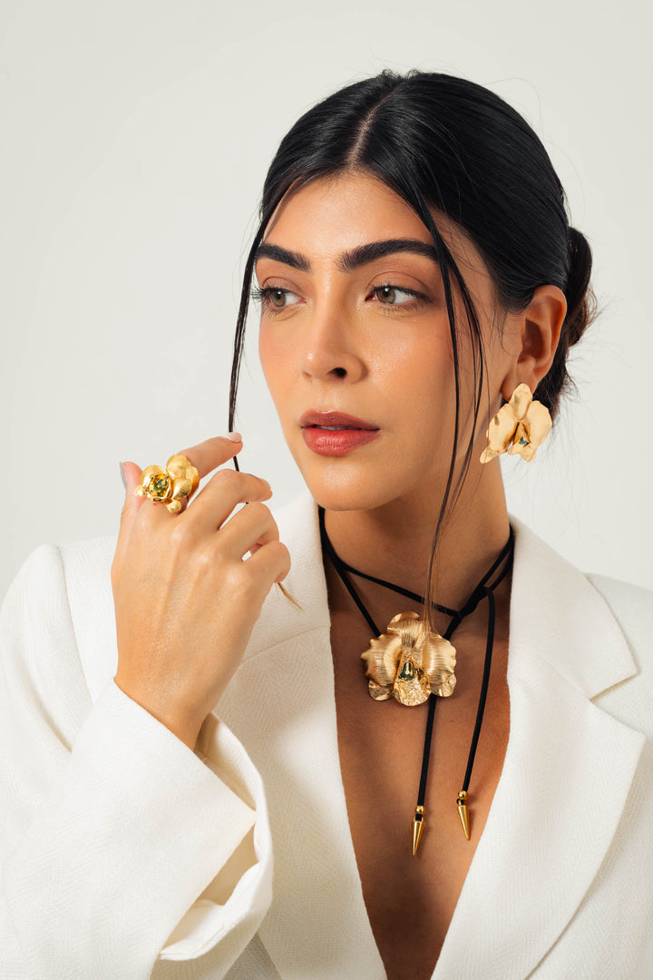 Aretes Azaria Dorados Para Mujer