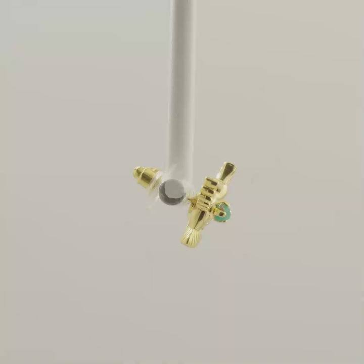 Aretes Topo Vuelo Esmeralda