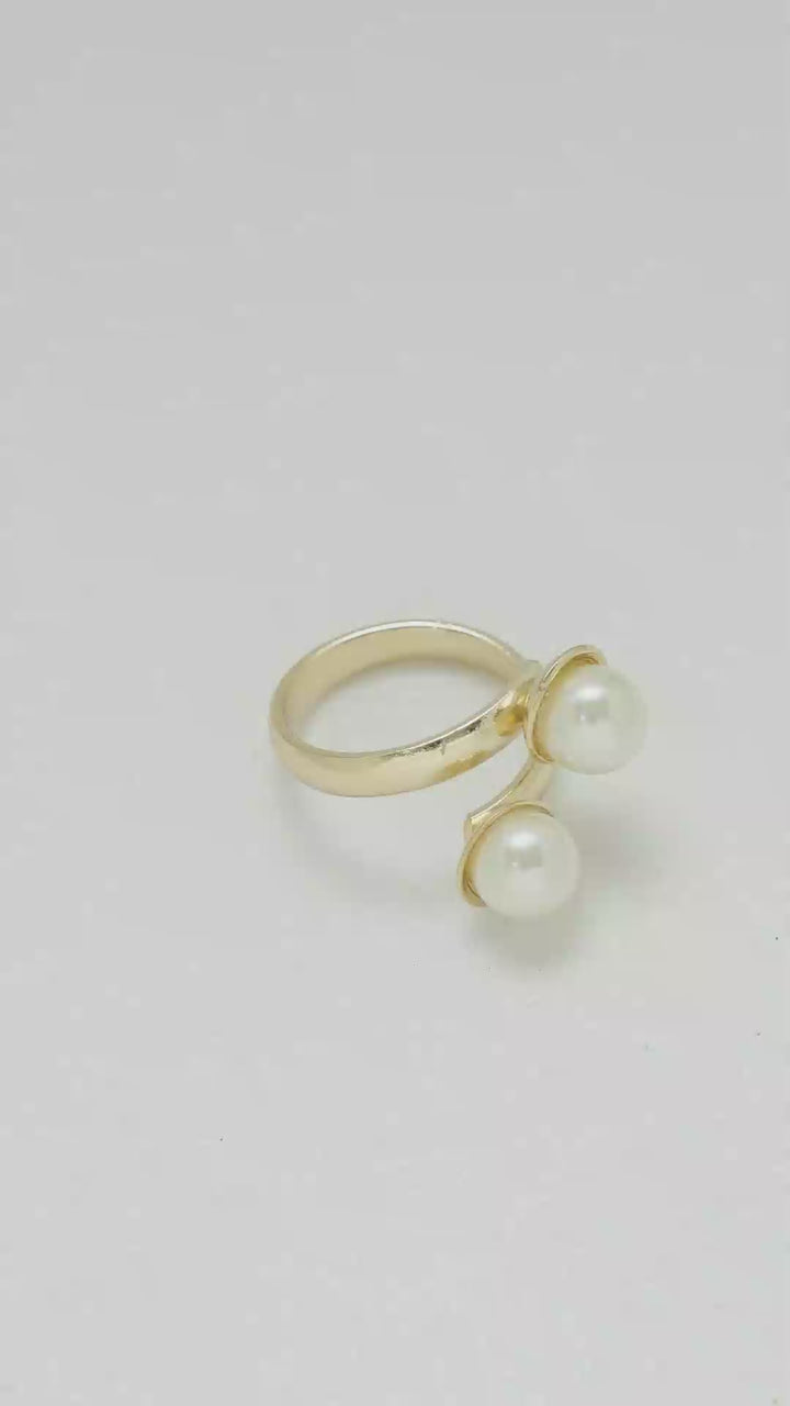 Anillo Évora con Perla Dorado Para Mujer