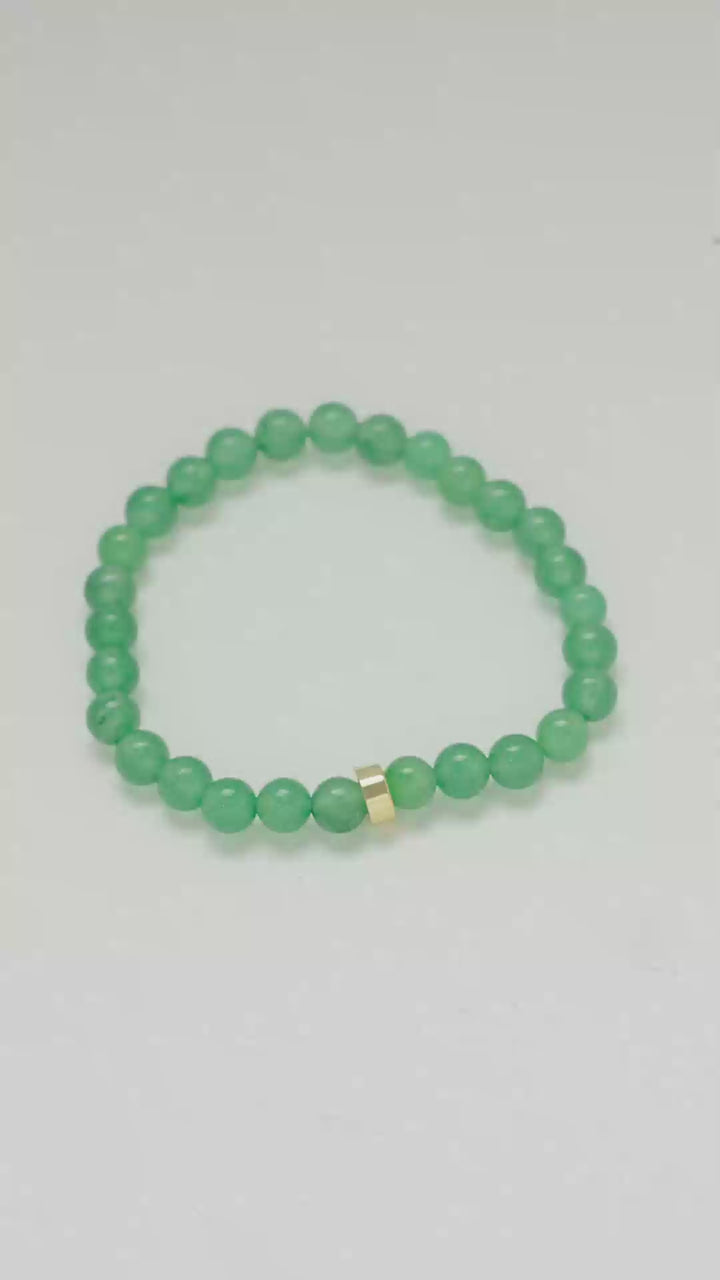 Pulsera Émera con Piedra Natural Verde Para Mujer