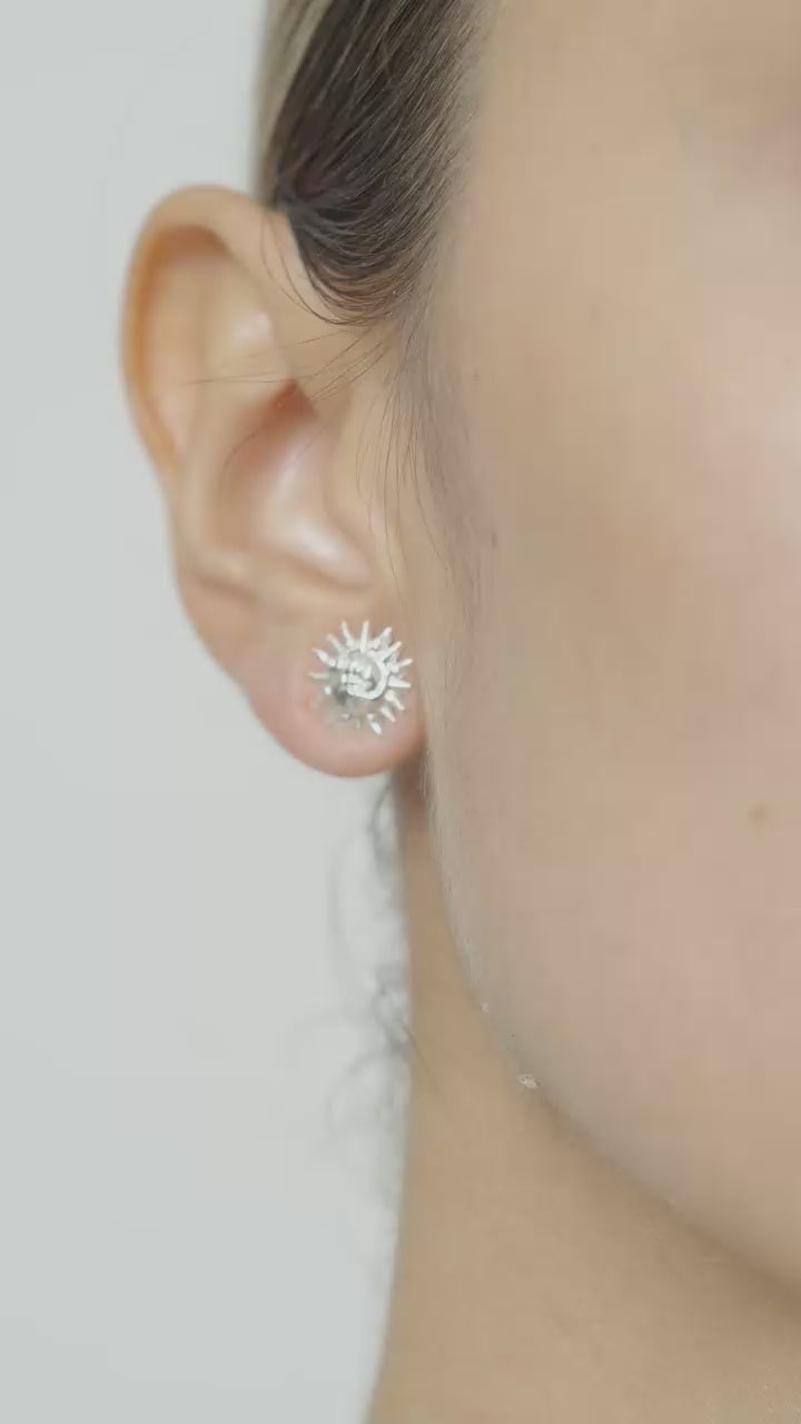 Aretes Topo Vela Plateado
