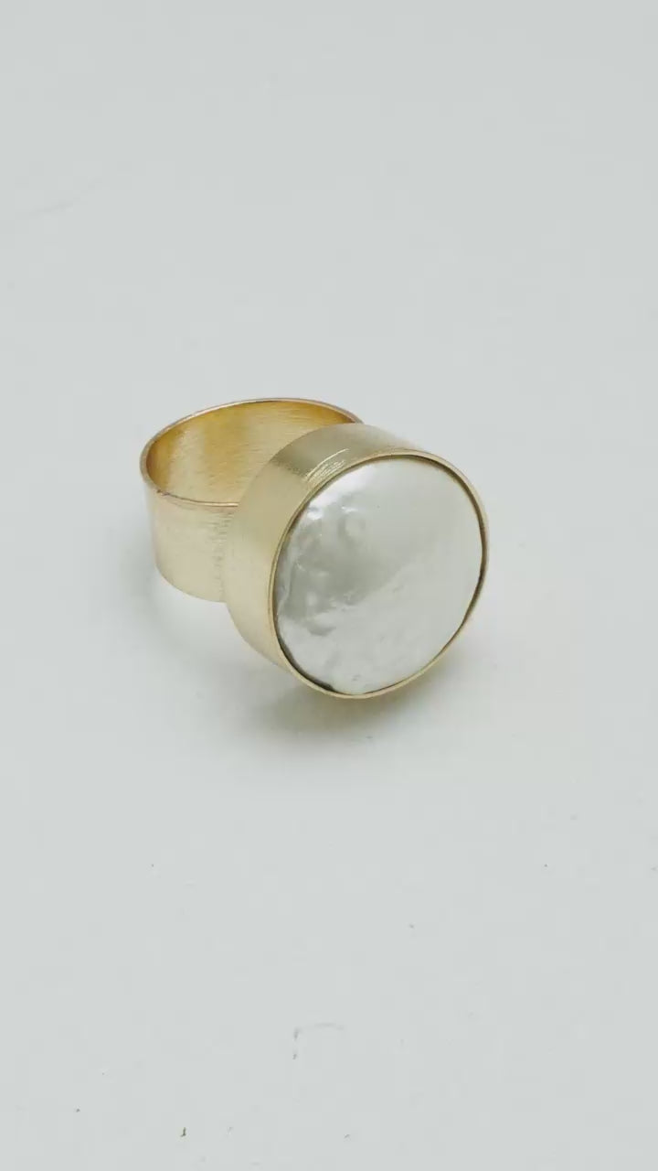 Anillo Nácar dorado