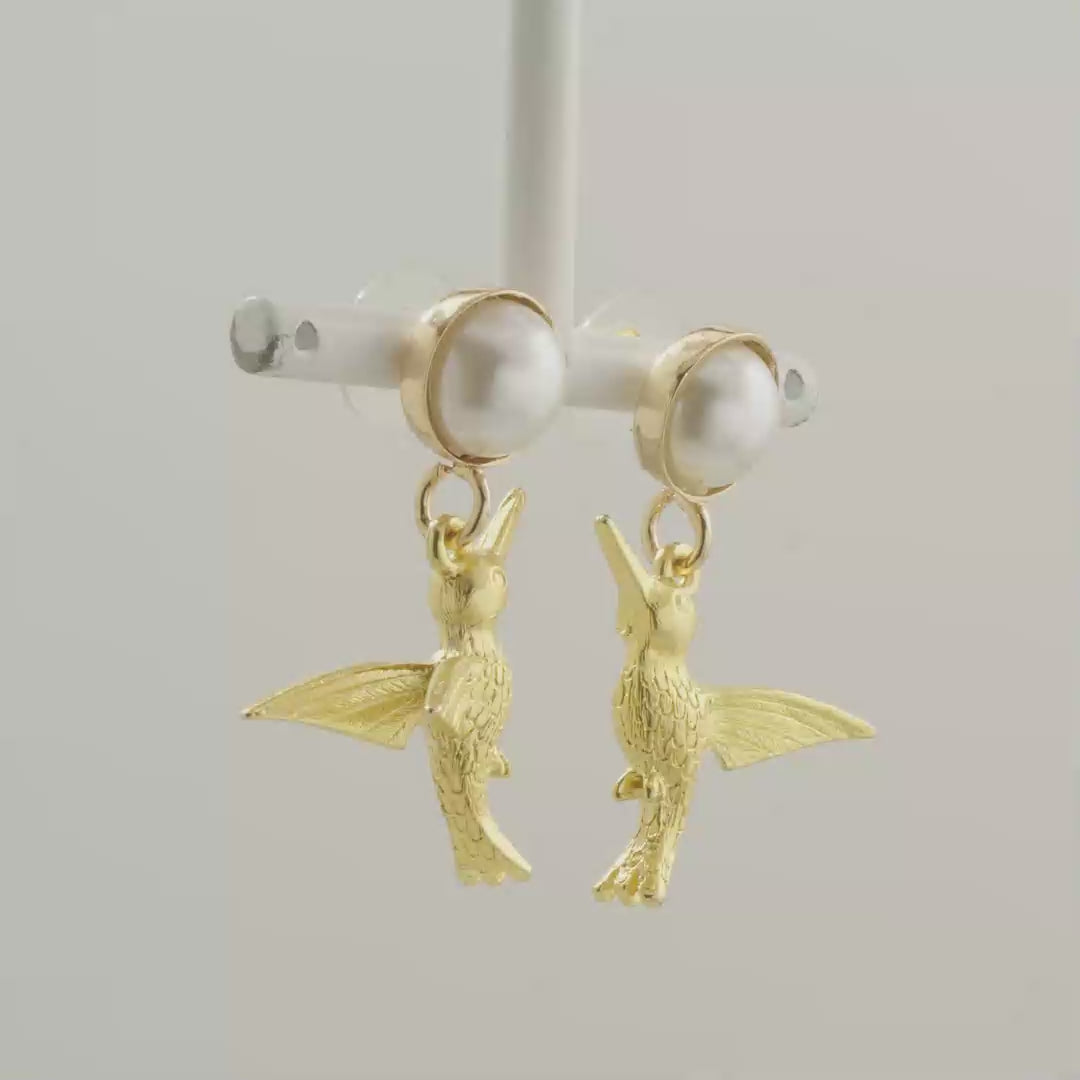 Aretes Vuelo perlado